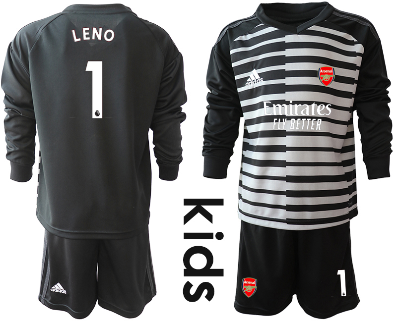 Youth 2020-2021 club Arsenal black long sleeved Goalkeeper #1 Soccer Jerseys1